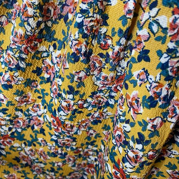 Max Studio Floral Smocked Waist Tiered Maxi Dress Ruffle Neck Multicolor Small - Picture 9 of 12